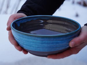 Bowl Schale  – schwarzer Ton Blau